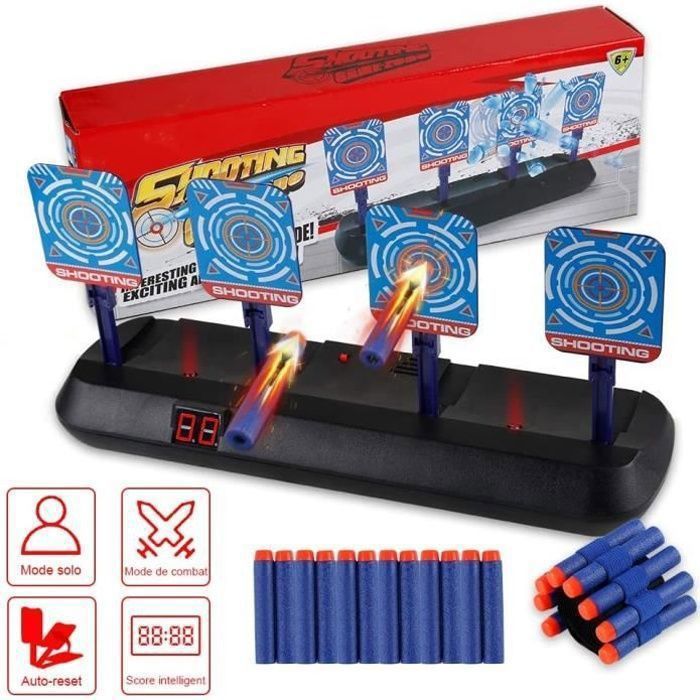 Cible numérique électrique - MARSEE - Nerf Guns - 10 balles - Pour enfants - Intérieur