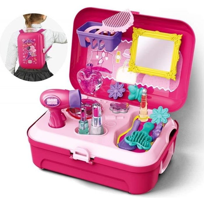 Maquillage Enfant Jouet Filles - Coiffeuse Enfant Malette Maquillage - Jouet Maquillage De Simulation pour Fille 4 5 6 Ans