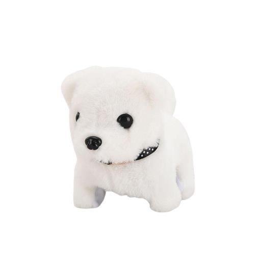 petite peluche chien blanc mignon realiste interactif marche bouge Robot Queue Remuant Électrique Jouet Animal Poupée pour enfant