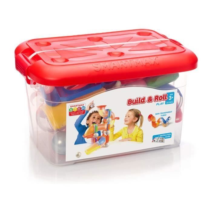 Jeu de construction magnétique - SMARTMAX - SMX 909 Build and Roll Box 44 pièces - Mixte - A partir de 3 ans