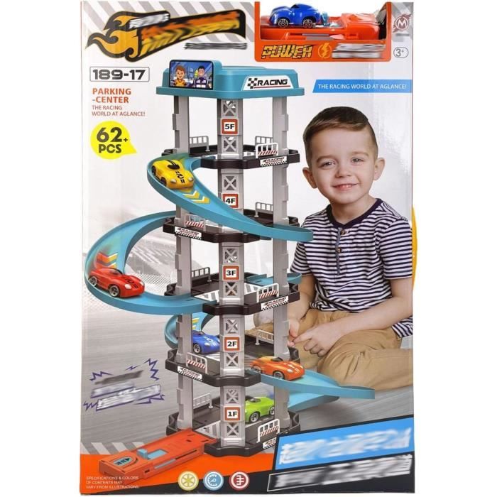 Garage de garage de voiture Set Garage de voiture à jouets de 5 couches avec une rampe de voiture jouet à assemblage Easy Assembly
