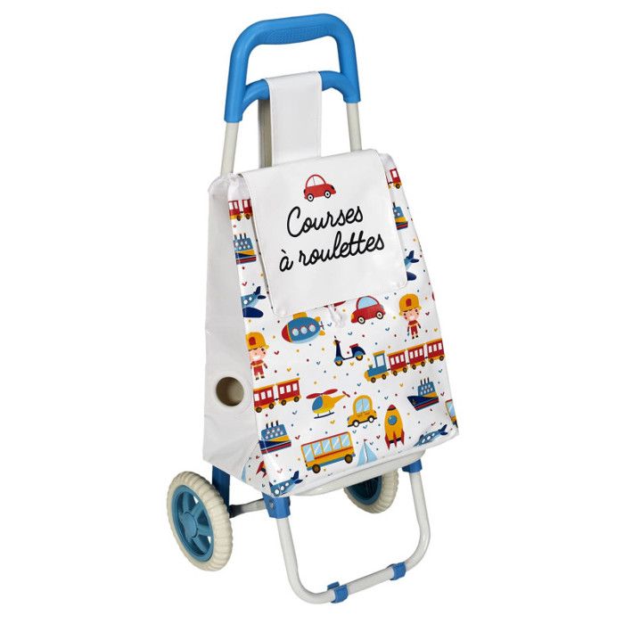 Chariot de courses pour enfant - 19L - Bleu - L 305 x P 20 x H 735 cm