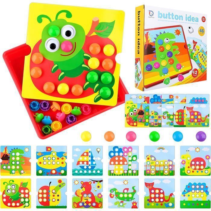 Jeu de Mosaïque Enfant - Jeu de Educatif Mosaïque Colorée - Couleurs Diverses - Pour Enfant