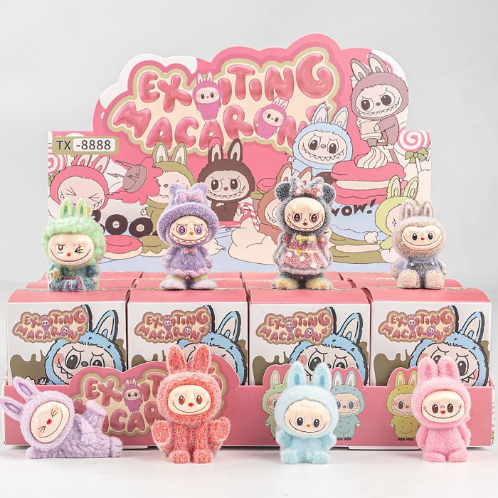 Aléatoire 12 pcs - Labubu - Rose - Boîtes Surprises Kawaii en PVC Mini Poupées Cadeau Noël ou AnniversaiSet de Surprises PELUCHE
