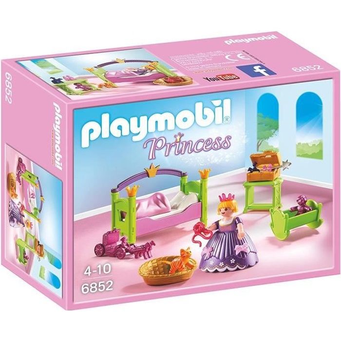 PLAYMOBIL - Princess - Chambre de Princesse - Coffre doré - Chat - Lit - Jouets - Fille - 4 ans