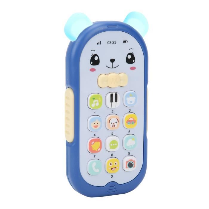 SALUTUYA Jouet de téléphone de bébé Jouet de Téléphone Bébé Téléphone Portable de Simulation Enfants Effet de jeux activite (bleu)