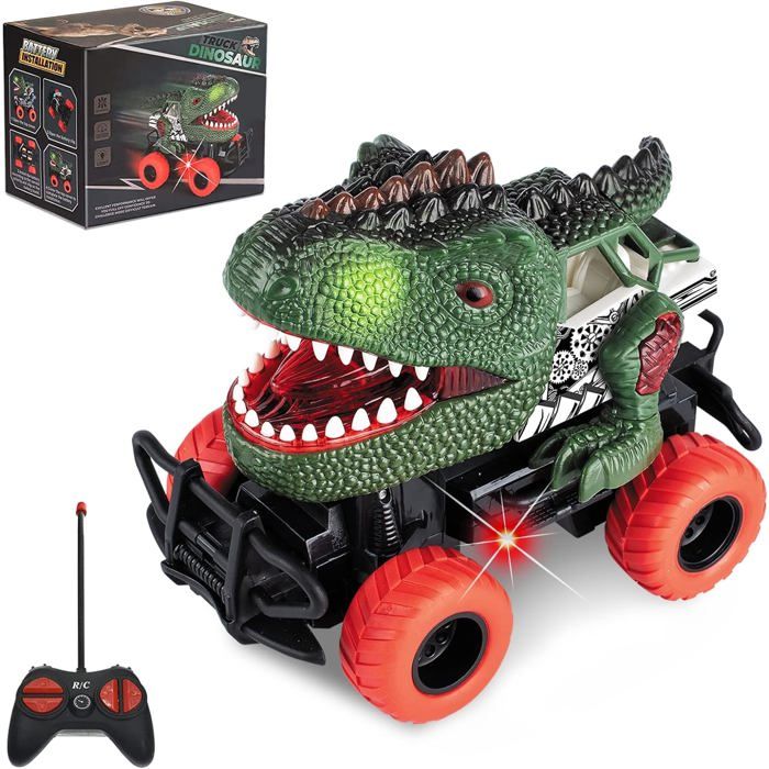 Dinosaure Jouet Voiture Enfant Pour Garçon 3 4 5 6 7 8 AnsVoiture Télécommandée Enfant Led Cars Cadeau Pour Garcon 3-8 Ans