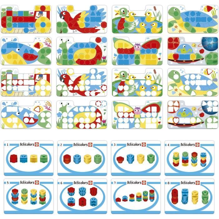 Articolors - Jeu éducatif - EDUCA - Empilement de jetons colorés et formes géométriques - Dès 2 ans