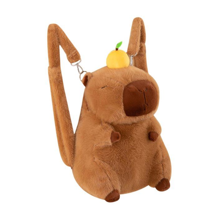 Sac à dos capybara peluche - 1 pièce mignon animé - Convient pour garçons/filles cadeaux Étiquette