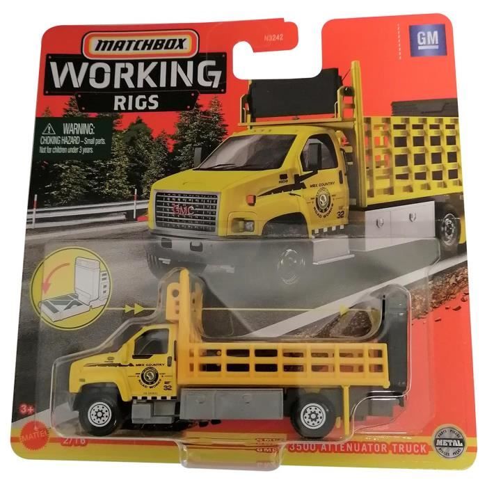 Camion atténuateur GMC 3500 Matchbox - Jaune - Jouet pour enfant de 3 ans