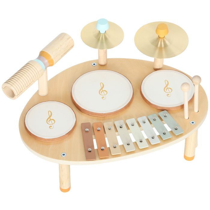 Jeux de tambours pour bébé - AIYAPLAY - instruments de musique avec xylophone - bois - naturel