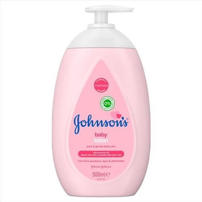 Lotion pour bébé Johnsons - 500ml - Cliniquement prouvée douceur - Sans paraben