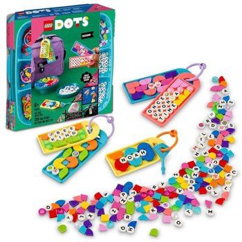 LEGO® 41949 DOTS La Méga-Boîte De Porte-Clés - Messages, Lot de 5 Étiquettes Personnalisable, Loisirs Créatifs Dès 6 Ans Cartable