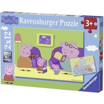 PEPPA PIG Puzzles 2x12 pièces - A la maison - Ravensburger - Lot de puzzles enfant - Dès 3 ans