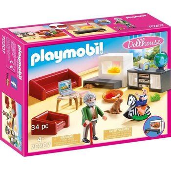 PLAYMOBIL 70207 - Dollhouse La Maison Traditionnelle - Salon avec cheminée