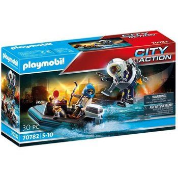 PLAYMOBIL - 70782 - Policier avec réacteur dorsal et canoë