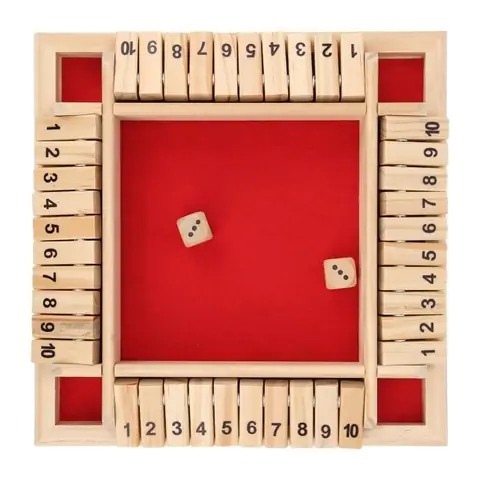 Jeu de dés - KEENSO - Shut the Box - Bois - 4 faces - 10 numéros