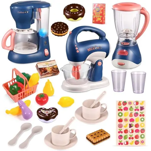 Accessoire Cuisine EnfantKit De Ustensile Cuisine Électroménager Enfant Avec CafetièreMixerBlenderJeu De Rôle Éducatifs Cadeau