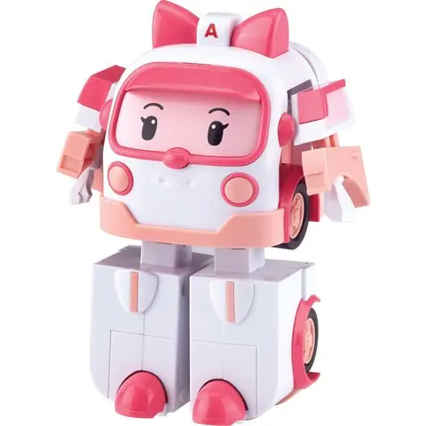 ROBOCAR POLI- Véhicule TRANSFORMABLE AMBRE ambulance