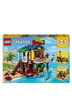 LEGO® Creator 3-en-1 31118 La maison sur la plage du surfeur Set incluant une cabane avec piscine, un phare et des animaux