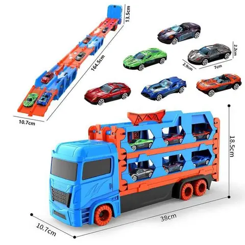 Voiture enfant Camion de Transport Jouet Camion PIMPIMSKY 6 voitures en alliage Pliable camion de transport Jouet