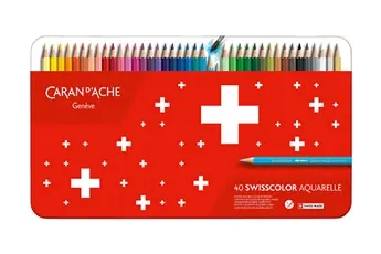 Boîte métal de 40 crayons de couleurs Swisscolor