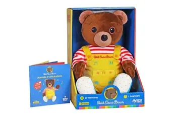 Toys  Petit Ours Brun   Peluche Musicale Qui Parle Conteur d Histoires  28 cm