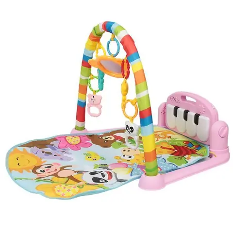 HSTURYZ Tapis de jeu pour bébé avec musique lumières et sons - Pour enfants de 0 à 6 à 12 mois - Rose