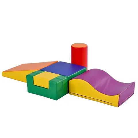 Assemblage Construction Blocs construction géants 6 pièces - Escaliers & Toboggans souples colorés pour enfants - Jeux grimper bébé