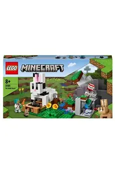 LEGO® 21181 Minecraft Le Ranch Lapin, Set de Construction, Jouet Enfants dès 8 ans avec Figurines Dresseur, Zombie, Animaux