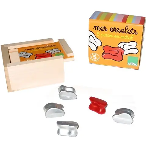 Jeu dosselets - VILAC - Coffret à rayures - Enfant - 3 ans - Beige