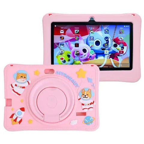 Tablette enfant Tactile - 7” IPS écran - 1024x600 - Android 10 System - 2+64GB - GPS - Wi-Fi  -  Rose