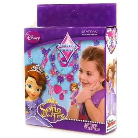 Kit de création de bijoux - Disney - Sofia - Pour enfants - À partir de 3 ans - Perles et accessoires