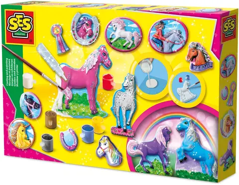 Moulage et peinture - SES CREATIVE - Hobby Pink - Cheveaux fantaisier - Mouler et peindre 12 - Age : 5+