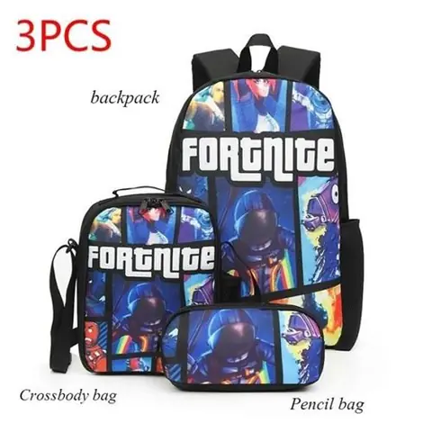 3PCS Fortnite School Backpack Sac à dos Bandoulière Garçons Filles Sacs Mini Sac Sac de voyage Sac d'ordinateur