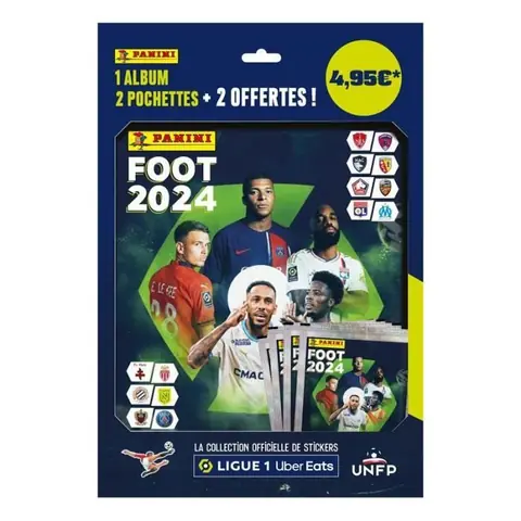 Album cartes à collectionner - Panini - Foot 2024 Ligue 1 - 2 pochettes offertes - Pour enfants - Mixte