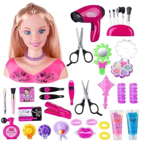 Poupée Coiffure - 35Pcs - Cheveux épais doux - Traits faciaux exquis - Pour filles 3 ans et plus