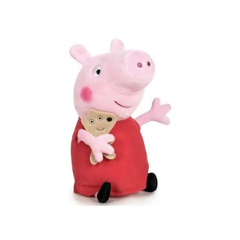 Peluche Peppa Pig Avec Son doudou 31 Cm - Peluche Licence Peppa Le Cochon - Doudou - Enfant - Dessin Anime