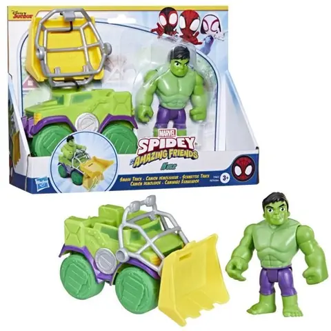 Spidey Coffret Camion démolisseur Hulk véhicule avec figurine de 10 cm jouets dès 3 ans Spidey et ses Amis Extraordinaires