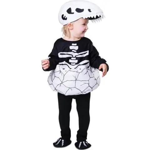 Déguisement - Dino Squelette - Tabard Capuche Couvre-pieds - Halloween - Garçon