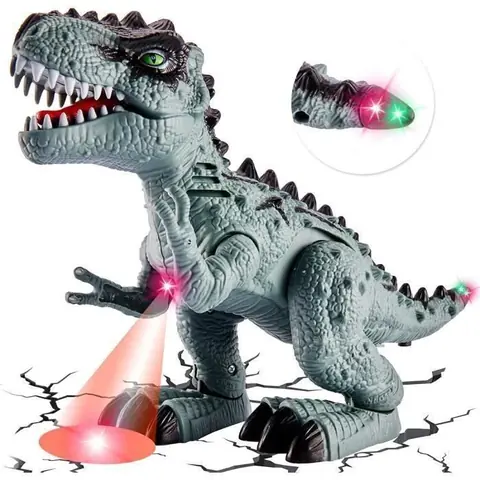 Jouet Dinosaure Electrique AMOUNE - Marche Lumière et Son - 3+ Ans - Blanc
