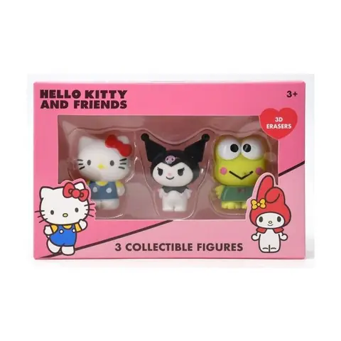 Pack Hello Kitty And Friends 3 Figurines Gomme 3D