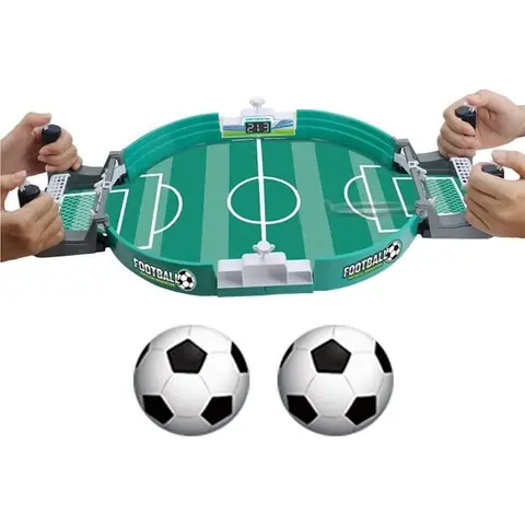 Mini Jeu de Baby-Foot avec 2 BallesJeu de Société de FootballJouet de Table de Football pour DeuxCadeau pour Enfants Adultes
