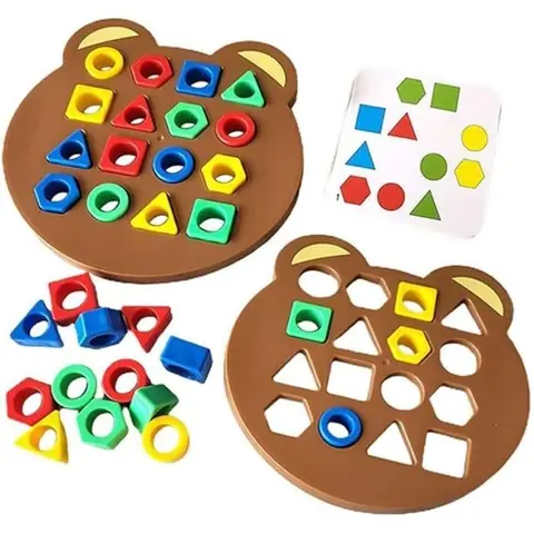Jeu dAssociation en Formes dours Shape Matching Game Jouet Éducatif Sensoriel de Couleur de Jeu Dassociation de Formes