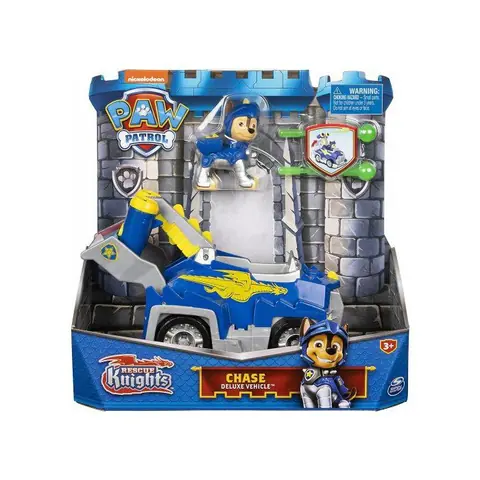 Coffret Pat Patrouille - Voiture de Police Avec Chien Chase - Collection Chevalier - Véhicule - Figurine - Nouveauté