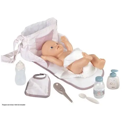 Smoby - 220369WEB - Baby Nurse - Sac a Langer - pour Poupons et Poupees - Matelas et Porte-biberon Inclus - 7 Accessoires -