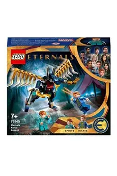 LEGO® 76145 Marvel L’Attaque Aérienne des Éternels, Jouet de Construction pour Enfants de 7 Ans avec Figurines Déviants