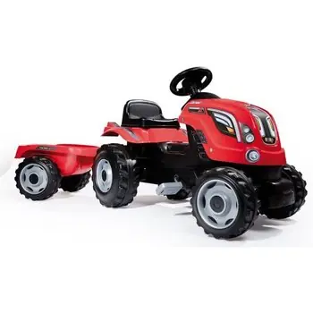 SMOBY Tracteur à pédales Farmer XL Rouge + Remorque