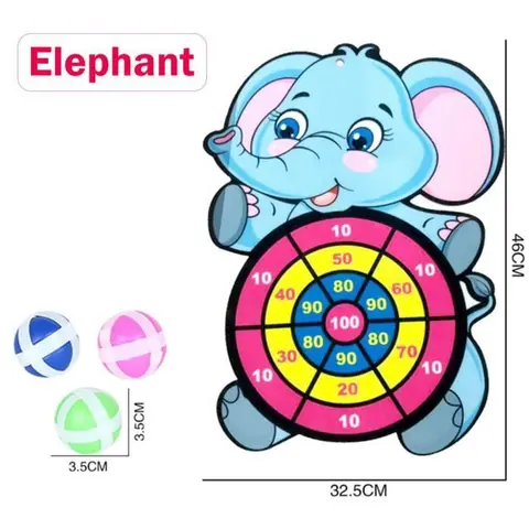 léléphant - Jeu de fléchettes pour enfants balle collante cible animale de dessin animé créatif fête édu