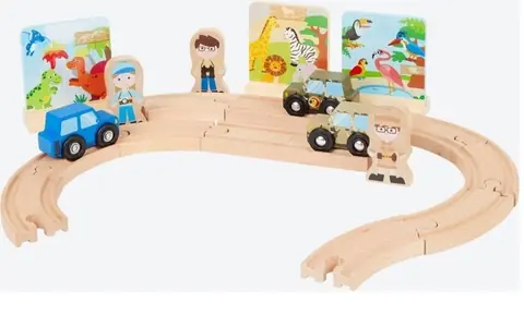 Circuit miniature Piste de voiture - Mini Matters - Set 22 pièces - Bois certifié FSC - Jouet éducatif - Mixte